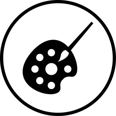 boya fırçası ve palet simgesi vektör çizimi 