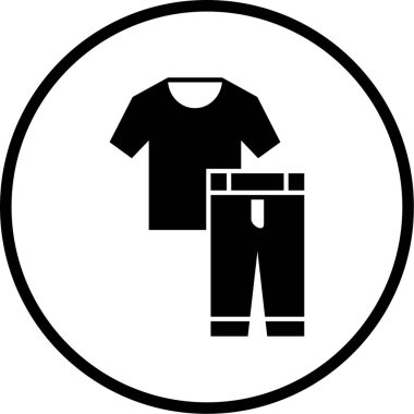 Tişört ve pantolon simgesi, vektör illüstrasyonu 