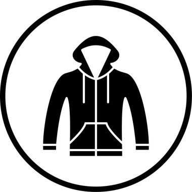 Kapüşonlu. Web simgesi vektör illüstrasyonu 