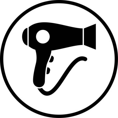 Saç kurutma makinesi. Web simgesi basit illüstrasyon