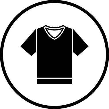 Tişört, siyah ve beyaz vektör simgesi