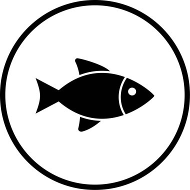Balık. Web simgesi basit illüstrasyon