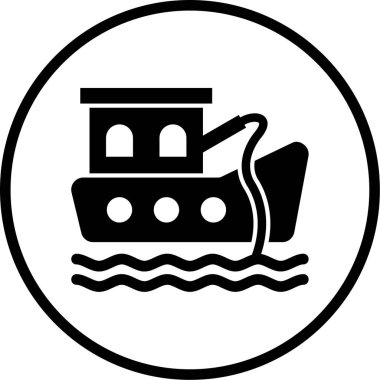 Gemi. Web simgesi basit illüstrasyon