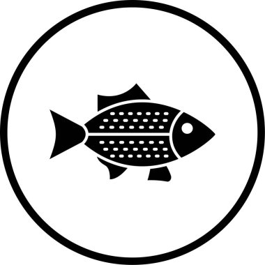 Balık. Web simgesi basit illüstrasyon
