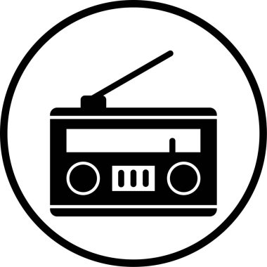 Radyo. Web simgesi basit illüstrasyon