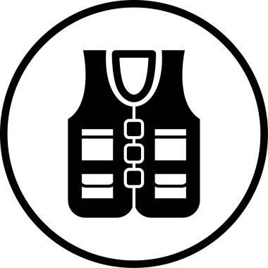 Yelek simgesinin vektör illüstrasyonu. 