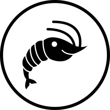 Karides. Web simgesi vektör illüstrasyonu