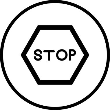 dur işareti simgesi, vektör çizimi