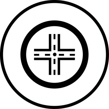 Yol işareti simgesinin vektör illüstrasyonu