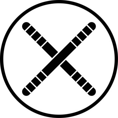 beysbol sopası simgesi, vektör illüstrasyonu