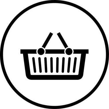 Alışveriş sepeti simgesi, vektör illüstrasyonu