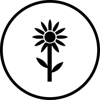 Çiçek. Web simgesi basit illüstrasyon