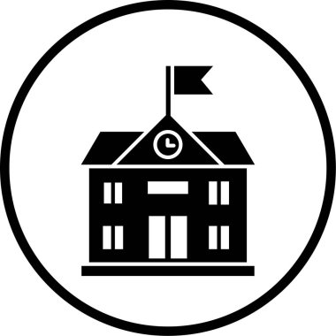 Bir bina simgesinin vektör illüstrasyonu