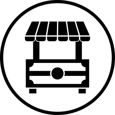 Alışveriş durağı ikon vektör illüstrasyonu