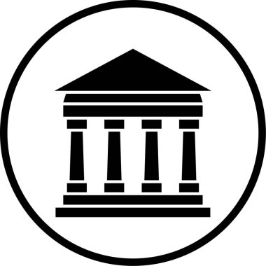 Banka simgesi, vektör illüstrasyonu