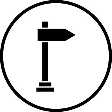 Yol işareti simgesinin vektör illüstrasyonu