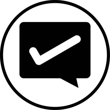 Kontrol işareti modern simgesinin vektör illüstrasyonu