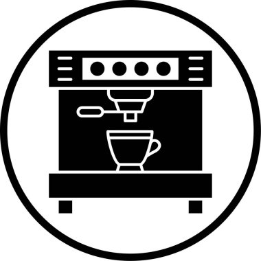 Kahve makinesi simgesi, vektör illüstrasyonu