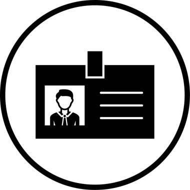 Kimlik kartı simgesi, vektör illüstrasyonu