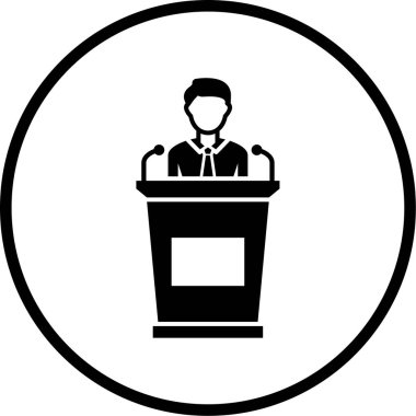 Konferans. Web simgesi basit illüstrasyon