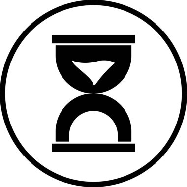 Kum saati simgesi, vektör illüstrasyonu