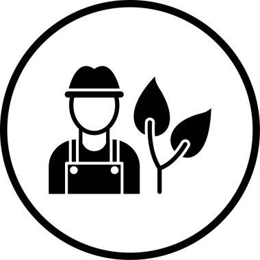 Bir bahçıvan simgesinin vektör illüstrasyonu