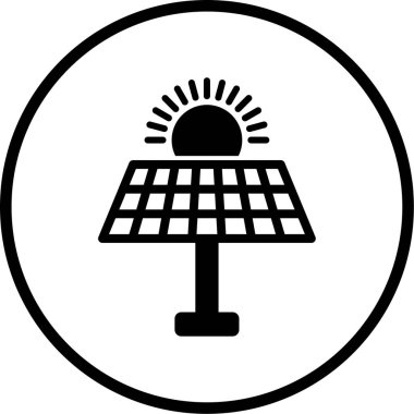 Güneş paneli ikon vektör illüstrasyonu