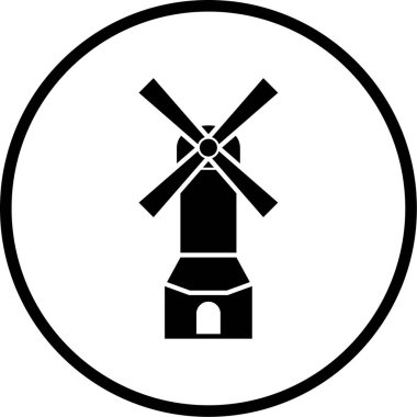 Yel değirmeni ikonu vektör illüstrasyonu
