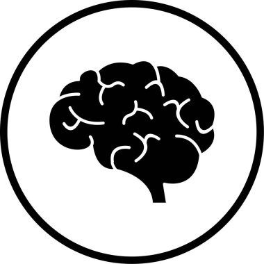 Beyin. Web simgesi basit illüstrasyon