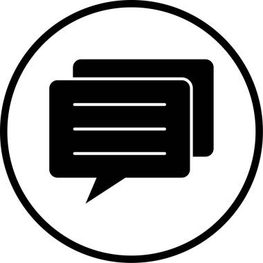 Sohbet balonu simgesi, vektör illüstrasyonu