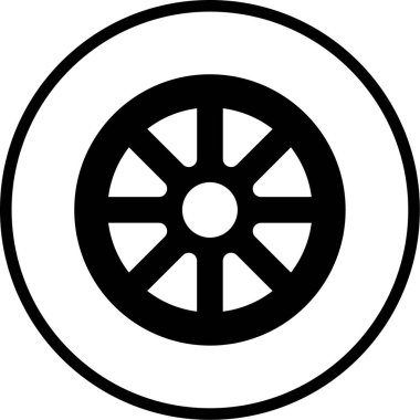 Araba tekeri ikonu. vektör illüstrasyonu