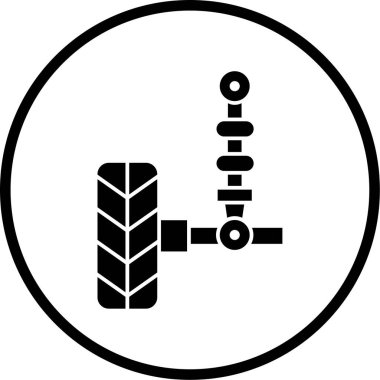 Bir araba simgesinin vektör illüstrasyonu