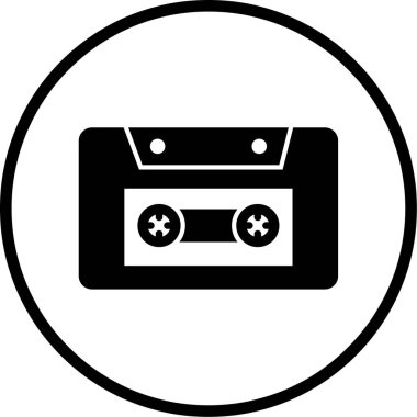 Kaset. Web simgesi basit illüstrasyon