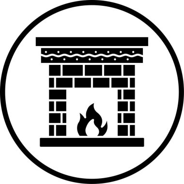 Şömine. Web simgesi basit illüstrasyon