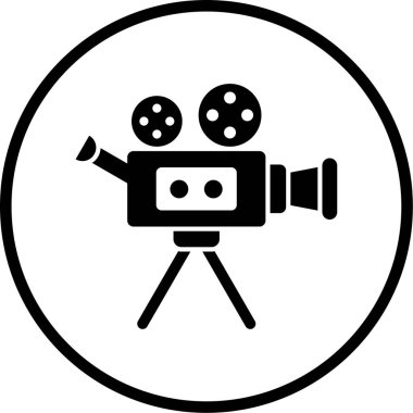 video kamera ikonu vektör illüstrasyonu