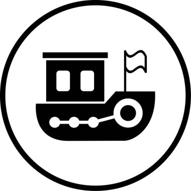 Gemi modern simgesinin vektör çizimi