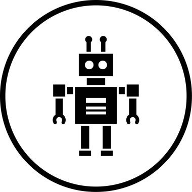 Bir robot simgesinin vektör illüstrasyonu