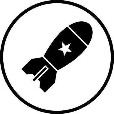 Roket. Web simgesi basit illüstrasyon