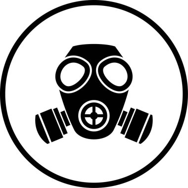 gaz maskesi simgesi, vektör çizim