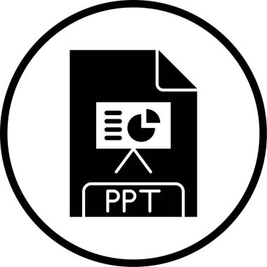 ppt dosya biçimi simgesi, vektör illüstrasyonu