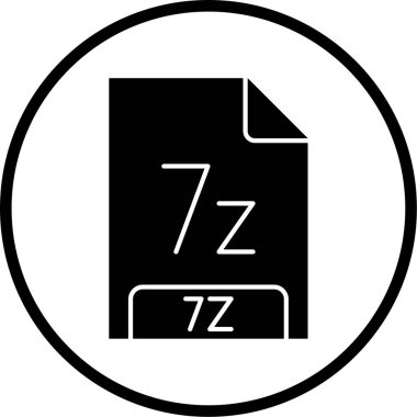 7z dosya biçimi simgesi, vektör illüstrasyonu