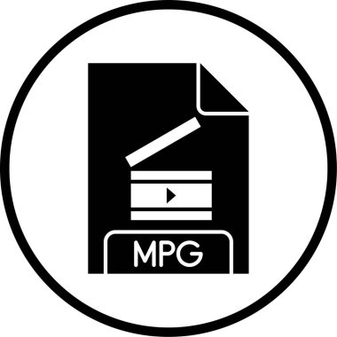 mpg dosya biçimi simgesi, vektör illüstrasyonu