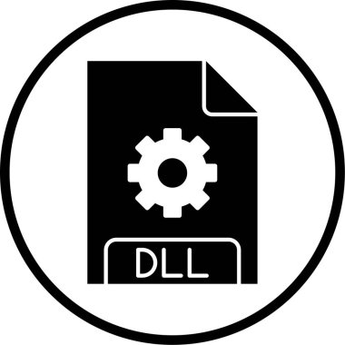 dll file format icon, vector illustration