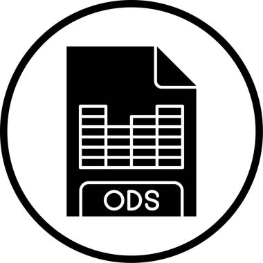 Ods dosya biçimi simgesi, vektör illüstrasyonu