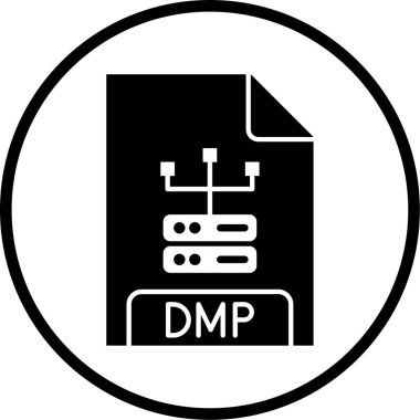 dmp dosya biçimi simgesi, vektör illüstrasyonu