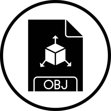 obj dosya biçimi simgesi, vektör illüstrasyonu