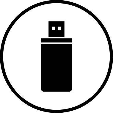 USB flash disk simgesi. Basit resimleme