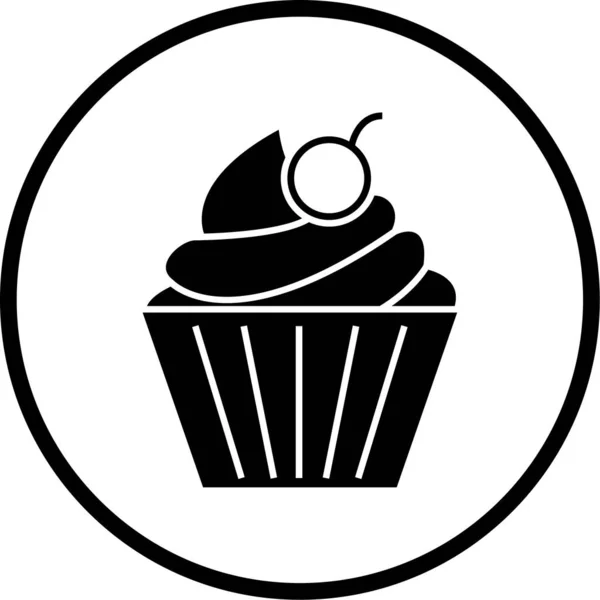 Ilustración Icono Cupcake — Archivo Imágenes Vectoriales