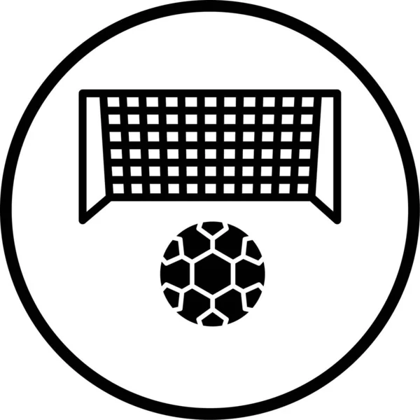 Ball Und Tor Vektor Glyphen Symbol — Stockvektor