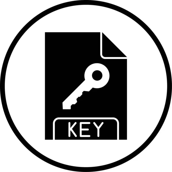 Key File Icon Vector Illustration — Stok Vektör